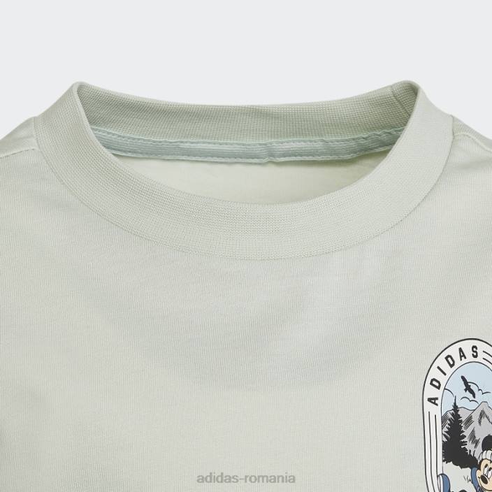 Adidas Tricou de modă Disney Mickey și prietenii verde copii verde 2JBN25009