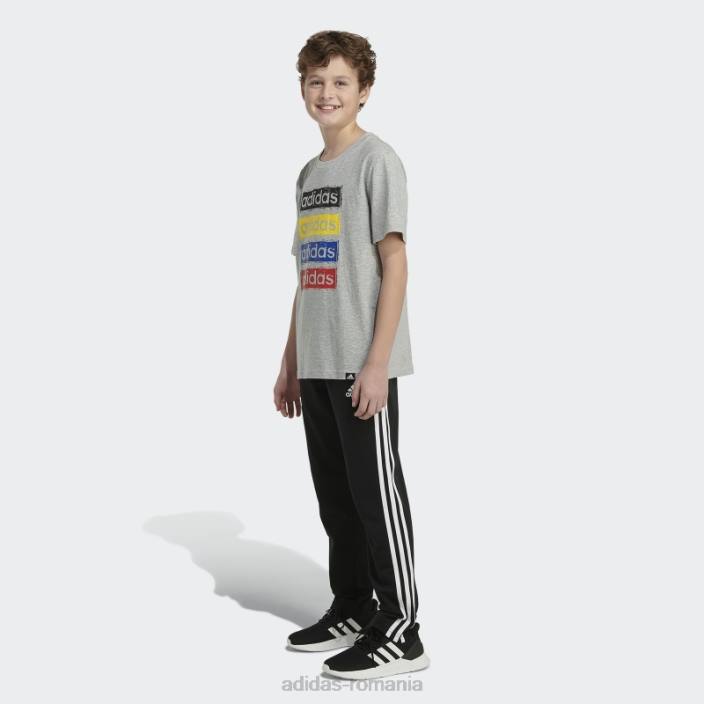 Adidas Tricou liniar sketchy heather gri mediu adidas copii gri mediu 2JBN25092