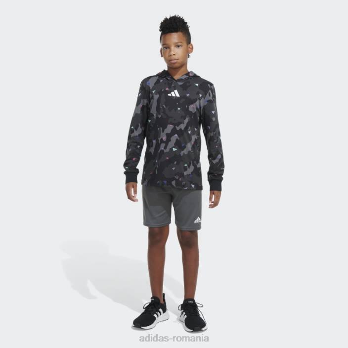 Adidas ls hood tee aop camo negru adidas copii negru 2JBN25038