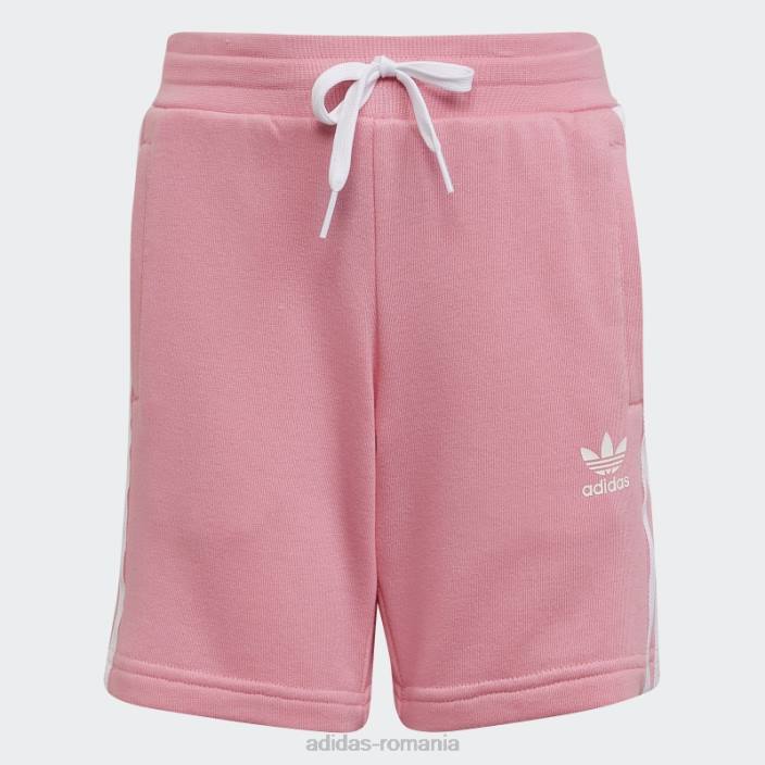 Adidas set pantaloni scurți și tricou adicolor alb copii alb/roz 2JBN24998