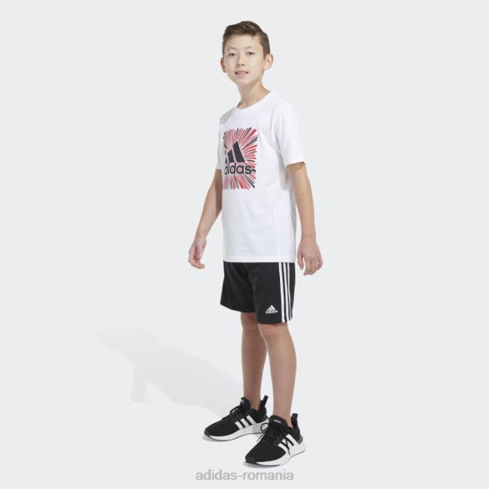 Adidas ss optimist sport tricou alb copii alb 2JBN25063
