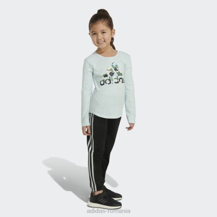 Adidas tricou adidas cu mânecă lungă și decolteu 23 albastru copii albastru 2JBN25431