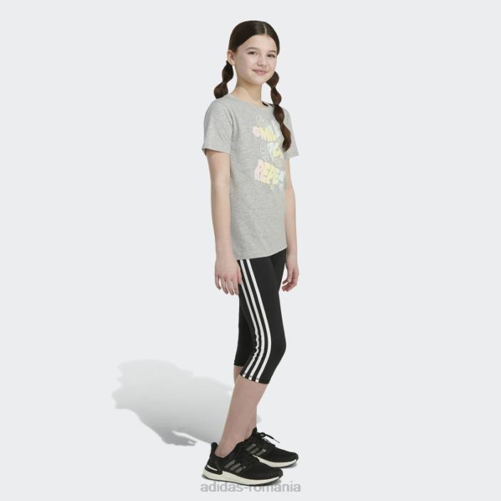 Adidas tricou adidas cu mânecă scurtă cu aerisire gri mediu copii gri mediu 2JBN25407
