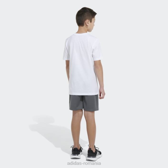 Adidas tricou alb cu logo ss camo copii alb 2JBN25025