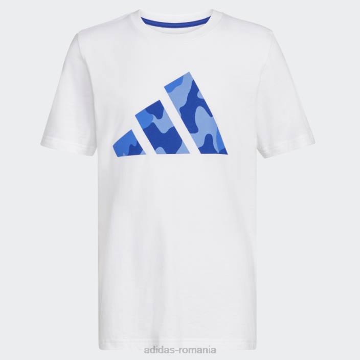 Adidas tricou alb cu logo ss camo copii alb 2JBN25025