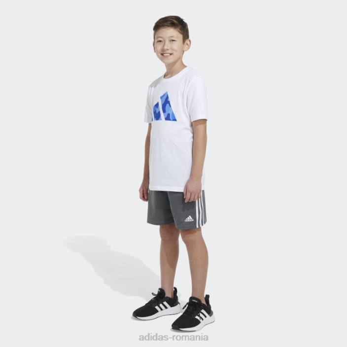 Adidas tricou alb cu logo ss camo copii alb 2JBN25025