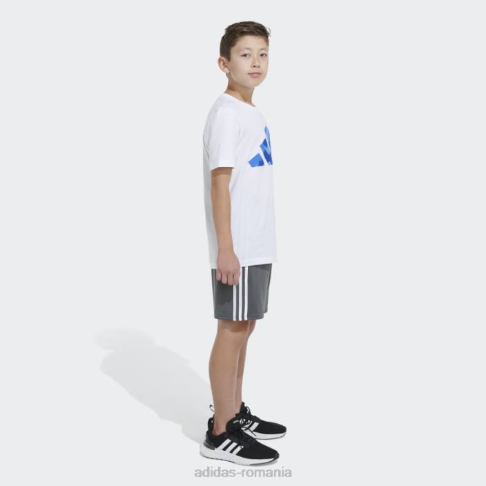 Adidas tricou alb cu logo ss camo copii alb 2JBN25025