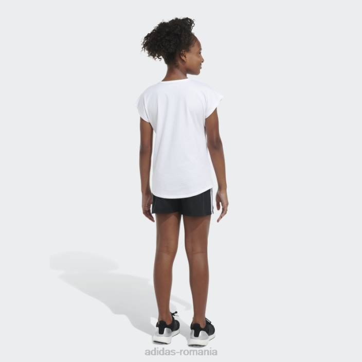 Adidas tricou alb cu mânecă șapcă copii alb 2JBN25426