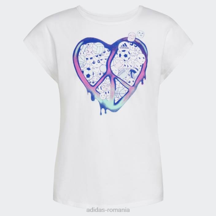 Adidas tricou alb cu mânecă șapcă copii alb 2JBN25426