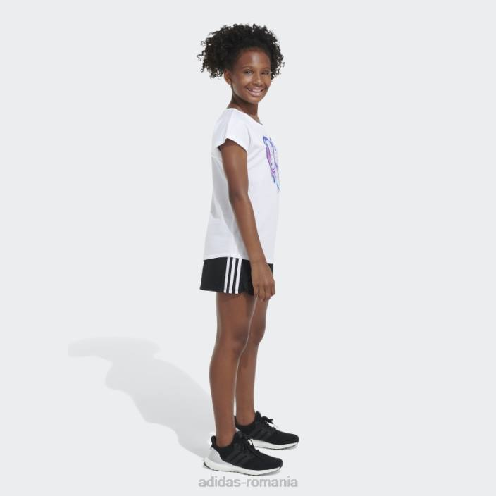 Adidas tricou alb cu mânecă șapcă copii alb 2JBN25426
