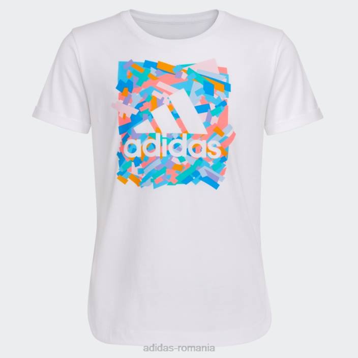 Adidas tricou alb cu mânecă rulată adidas copii alb 2JBN25377