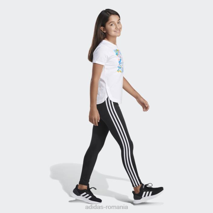 Adidas tricou alb cu mânecă rulată adidas copii alb 2JBN25377