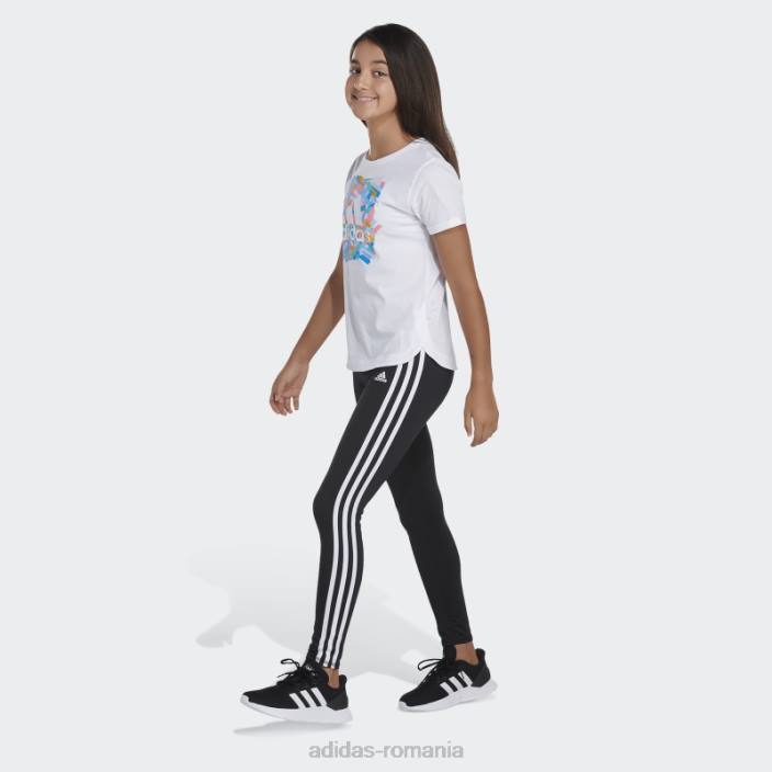 Adidas tricou alb cu mânecă rulată adidas copii alb 2JBN25377