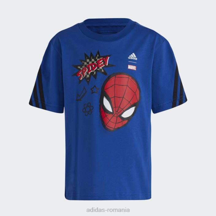 Adidas tricou albastru regal x marvel spider-man fierbinte copii albastru regal/negru 2JBN24959