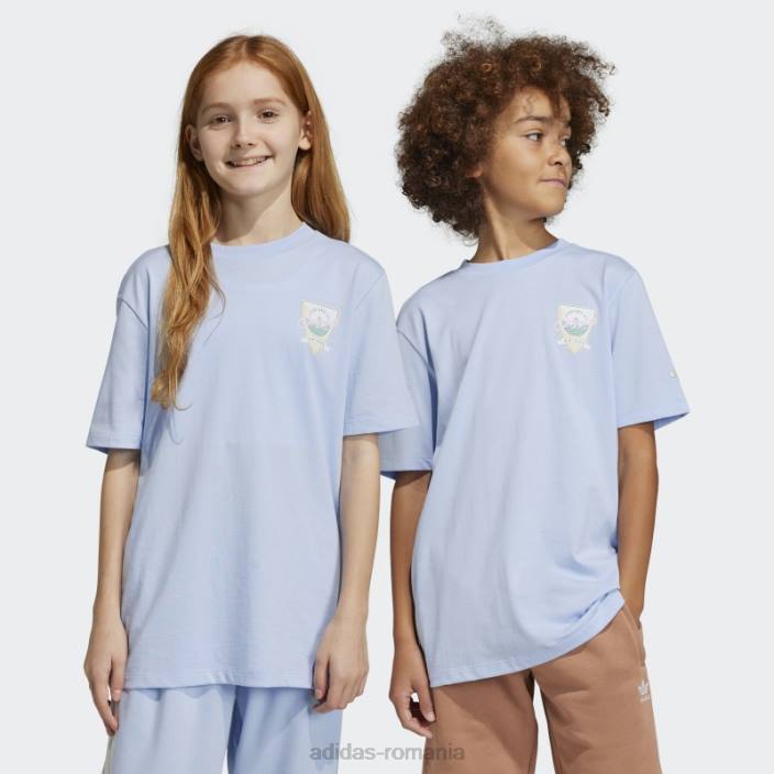 Adidas tricou boyfriend albastru cu imprimeu grafic adidas copii zori albastre 2JBN25065