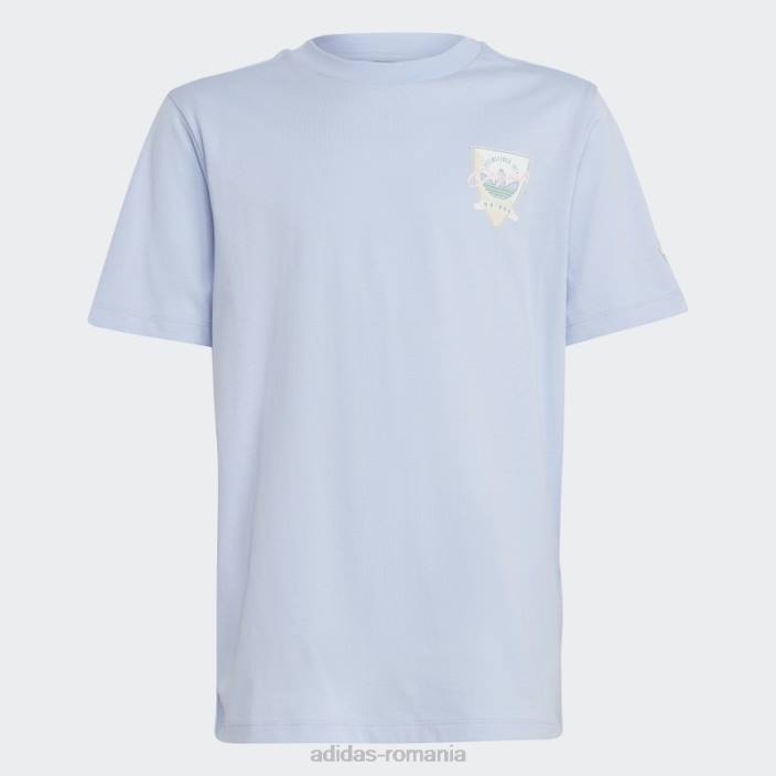 Adidas tricou boyfriend albastru cu imprimeu grafic adidas copii zori albastre 2JBN25065