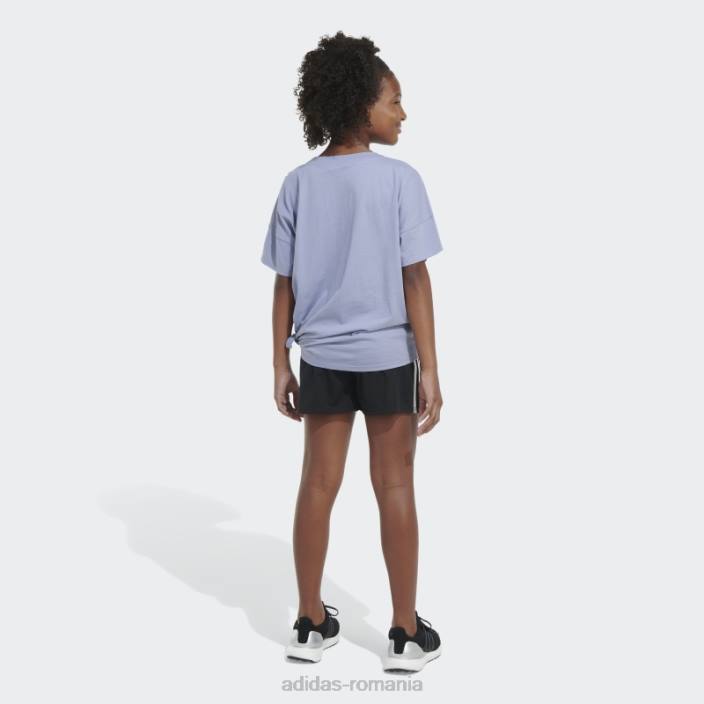 Adidas tricou cu cravată în fața larg violet violet copii violet argintiu 2JBN25418