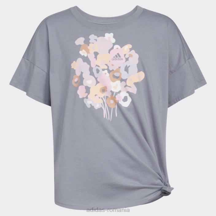 Adidas tricou cu cravată în fața larg violet violet copii violet argintiu 2JBN25418