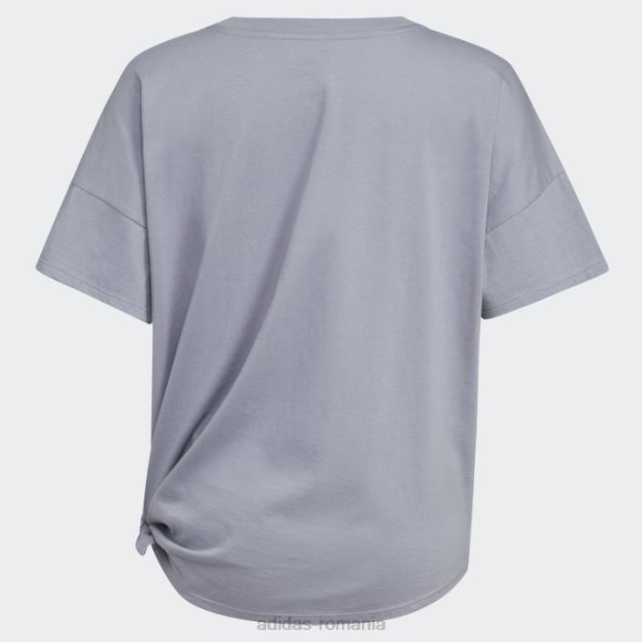 Adidas tricou cu cravată în fața larg violet violet copii violet argintiu 2JBN25418