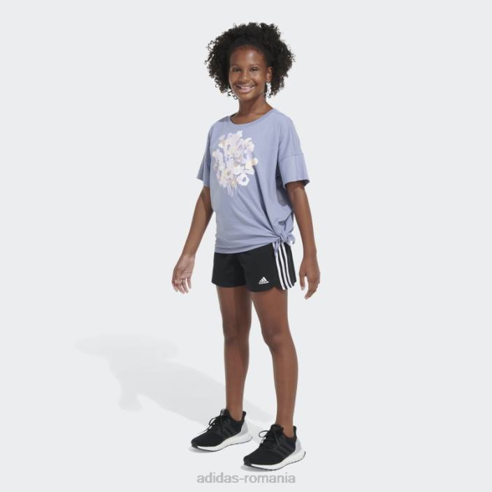 Adidas tricou cu cravată în fața larg violet violet copii violet argintiu 2JBN25418