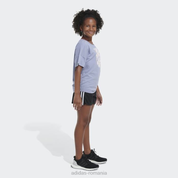 Adidas tricou cu cravată în fața larg violet violet copii violet argintiu 2JBN25418