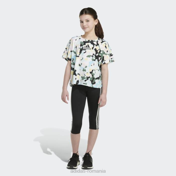 Adidas tricou cu logo supradimensionat alb cu imprimeu copii alb 2JBN25366