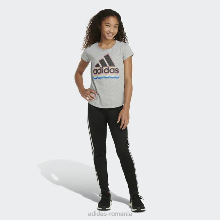 Adidas tricou cu mânecă scurtă heather scoop gri mediu adidas copii gri mediu 2JBN25386