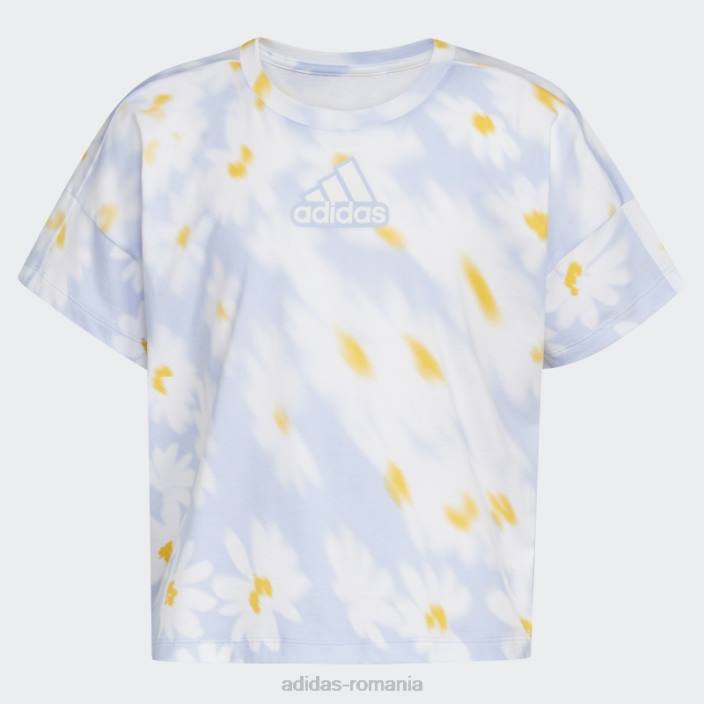 Adidas tricou cutie largi cu imprimeu albastru Dawn copii zori albastre 2JBN25420