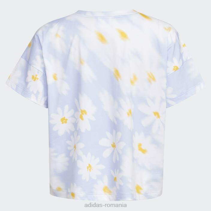 Adidas tricou cutie largi cu imprimeu albastru Dawn copii zori albastre 2JBN25420