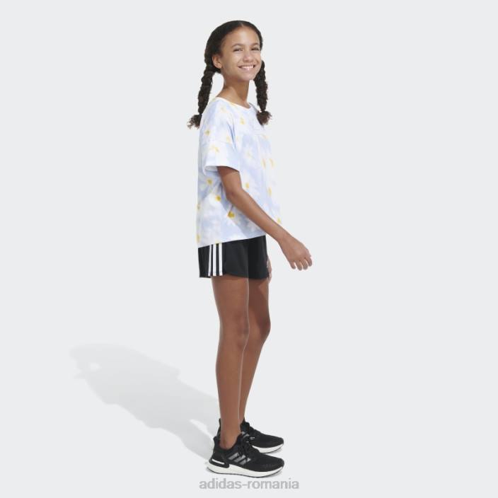 Adidas tricou cutie largi cu imprimeu albastru Dawn copii zori albastre 2JBN25420