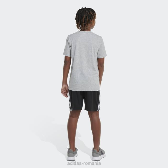 Adidas tricou gri, cu logo-ul esențial, negru copii cenuşiu căpricat 2JBN24952