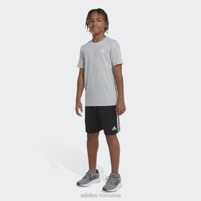 Adidas tricou gri, cu logo-ul esențial, negru copii cenuşiu căpricat 2JBN24952