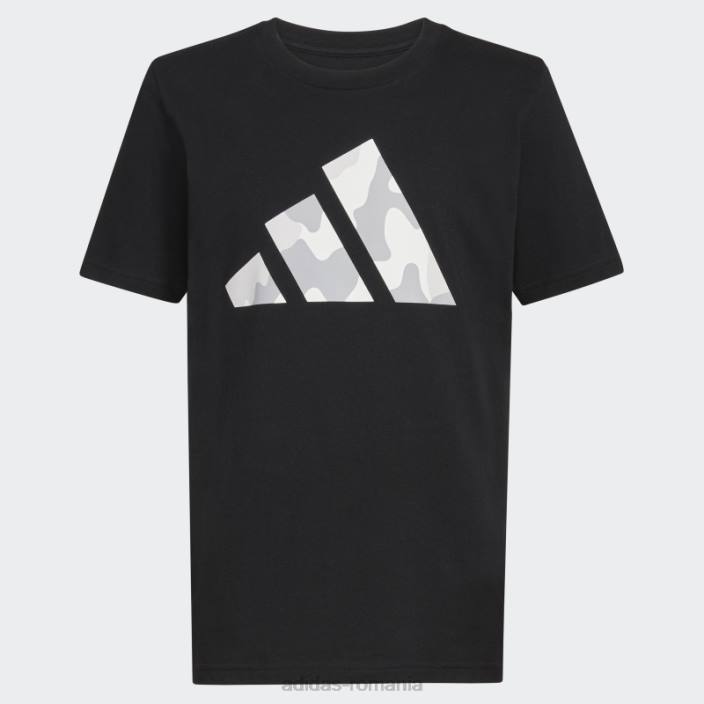 Adidas tricou negru cu logo ss camo copii negru 2JBN24953