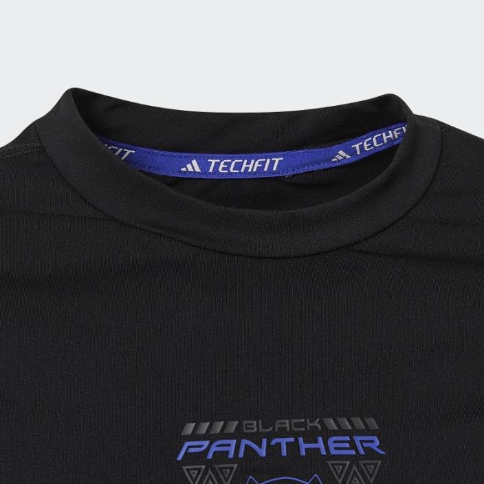 Adidas tricou negru cu mânecă lungă marvel pantera neagră techfit copii cerneala neagra 2JBN24949