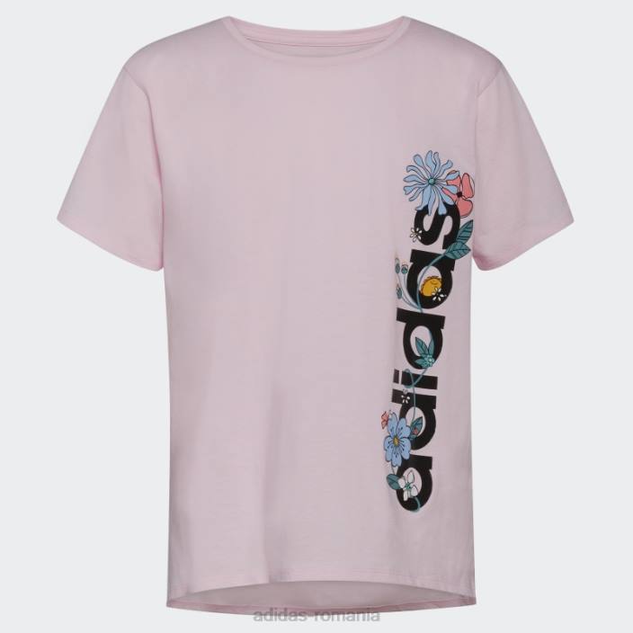 Adidas tricou roz cu fantă lungă (dimensiune extinsă) copii roz 2JBN25444