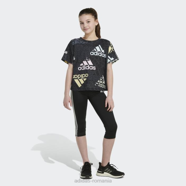 Adidas tricou supradimensionat marca love cu mânecă scurtă negru adidas copii negru 2JBN25446