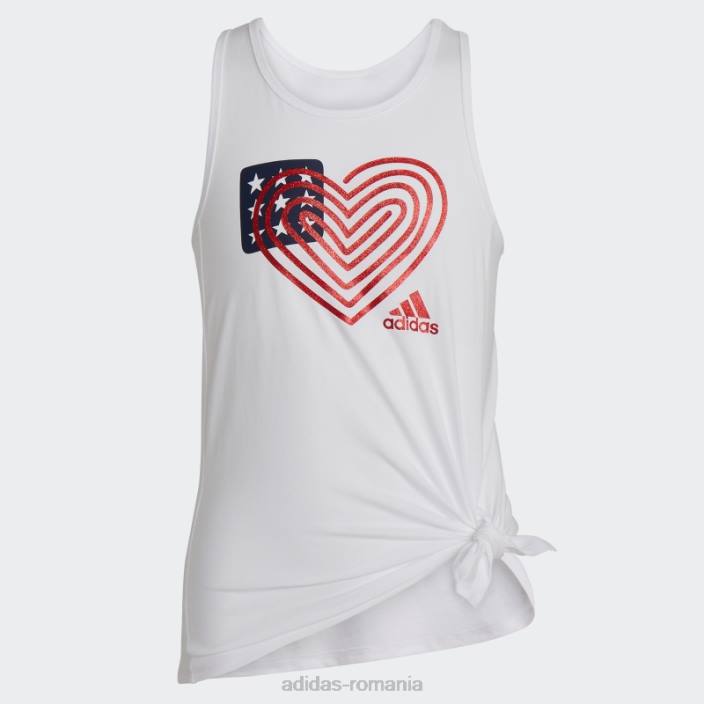 Adidas maiou alb cu cravată în față copii alb 2JBN25385
