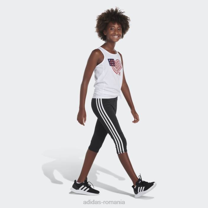 Adidas maiou alb cu cravată în față copii alb 2JBN25385