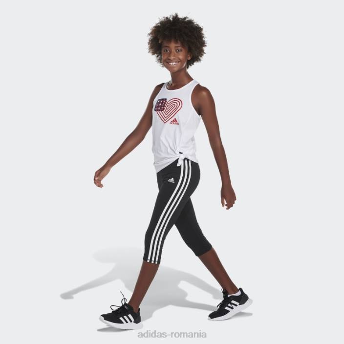 Adidas maiou alb cu cravată în față copii alb 2JBN25385