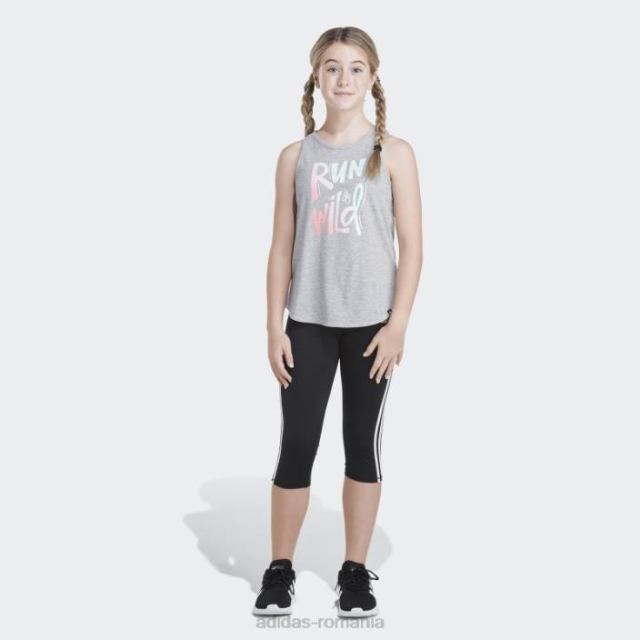 Adidas maiou cu tiv curbat, de culoare gri mediu copii gri mediu 2JBN25367
