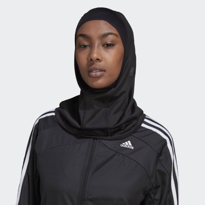 Adidas rulați pictograme 3 dungi sport hijab negru femei negru 2JBN3277