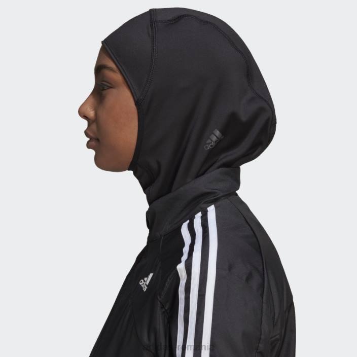 Adidas rulați pictograme 3 dungi sport hijab negru femei negru 2JBN3277