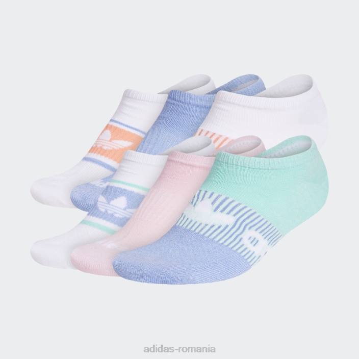 Adidas Dawn blue gradient superlite șosete neprezentate 6 perechi femei albastru zori/roz/alb 2JBN24406