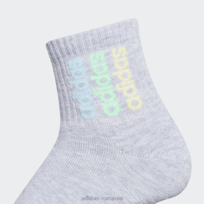 Adidas gri deschis wm spt strp 2 3pk șosete sferturi înalte adidas femei gri deschis 2JBN24375