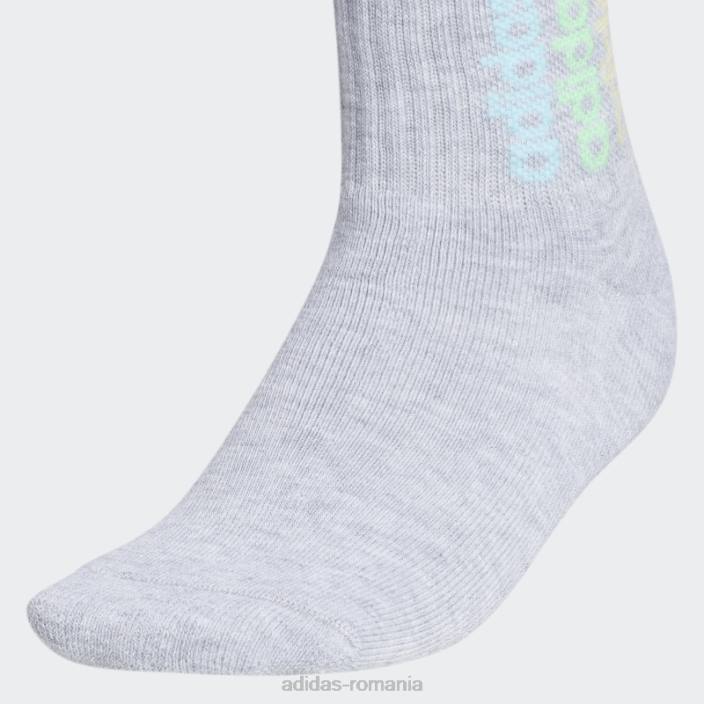 Adidas gri deschis wm spt strp 2 3pk șosete sferturi înalte adidas femei gri deschis 2JBN24375