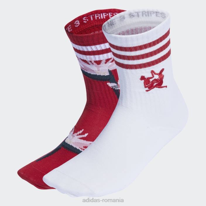 Adidas șosete albe thebe magugu crew 2 perechi femei alb roșu 2JBN24382