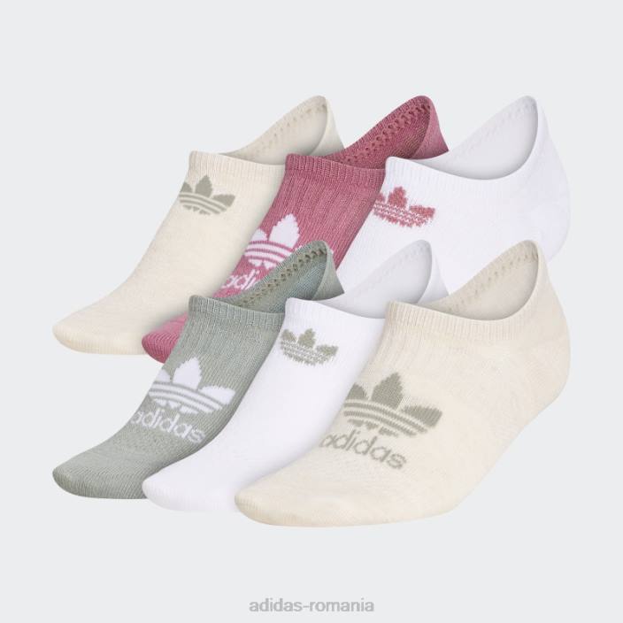 Adidas șosete clasice superlite super-no-show 6 perechi adidas alb femei alb/argintiu/roz 2JBN24348