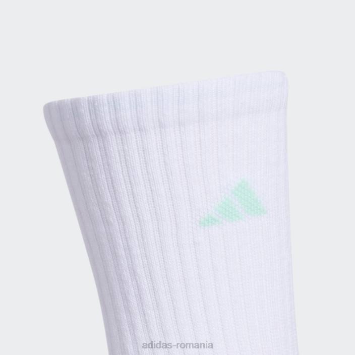 Adidas șosete echipaj cu perne 3 perechi mentă femei alb/mentă/onix 2JBN24373