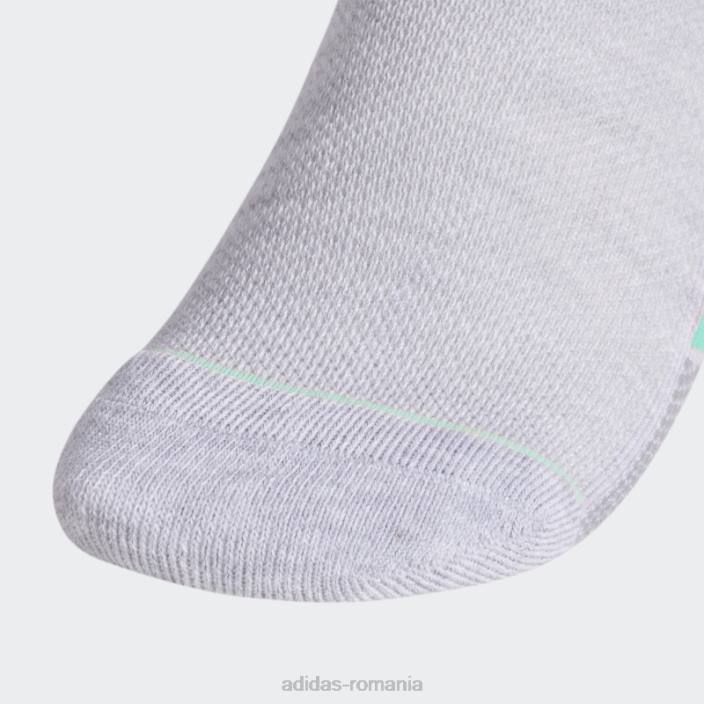 Adidas șosete neprezentate cu dungi superlite gri deschis 3 perechi femei gri deschis/portocaliu/coral 2JBN24400