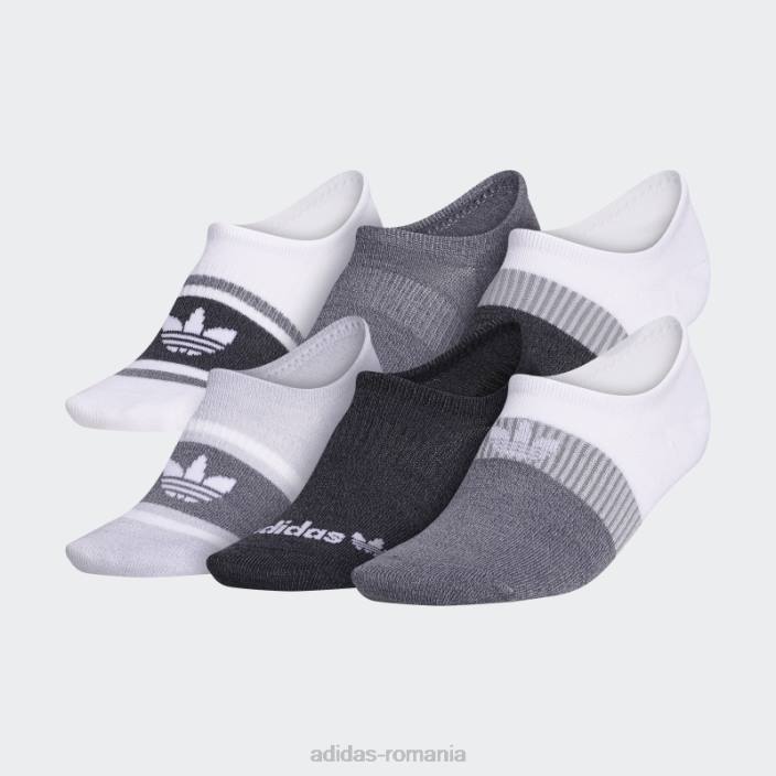 Adidas șosete superlite super-no-show gradient 6 perechi adidas alb femei alb/gri 2JBN24354